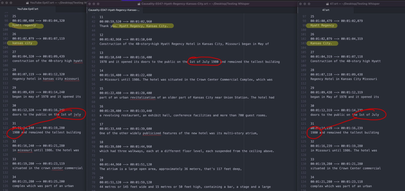 Whisper Comparison Whisper Comparison 2